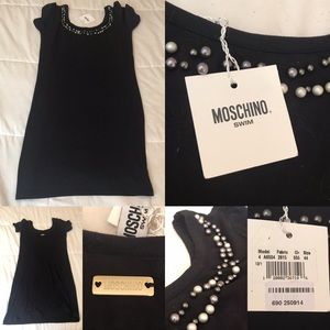 Moschino Black Beautiful Beaded Dress NEW